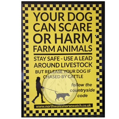 A4 dog warning sign